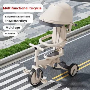 Pédale de vélo d'équilibre pour bébés de 1 à 3 ans, tricycle à 3 roues avec auvent pour enfants, garçons et filles - Product Image 1