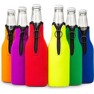 Funda Aislante Personalizable de Neopreno para Vasos de Cerveza y Champán, Estilo Buceo, con Cierre de Cremallera y Logotipo Imprimible - Product Image 1