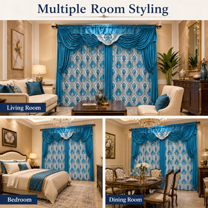 LILIANNA <span class=keywords><strong>Cortinas</strong></span> de Lujo con Borlas y Volantes de Jacquard, <span class=keywords><strong>Cortinas</strong></span> Opacas con Bolsillo para Varilla para Sala de Estar, Paquete de 2 - Product Image 5