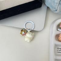 Porte-clés en peluche chat siamois debout mignon, chaton de dessin animé doux avec clochette, breloque de sac, cadeau pour couple, meilleur ami, accessoire étudiant