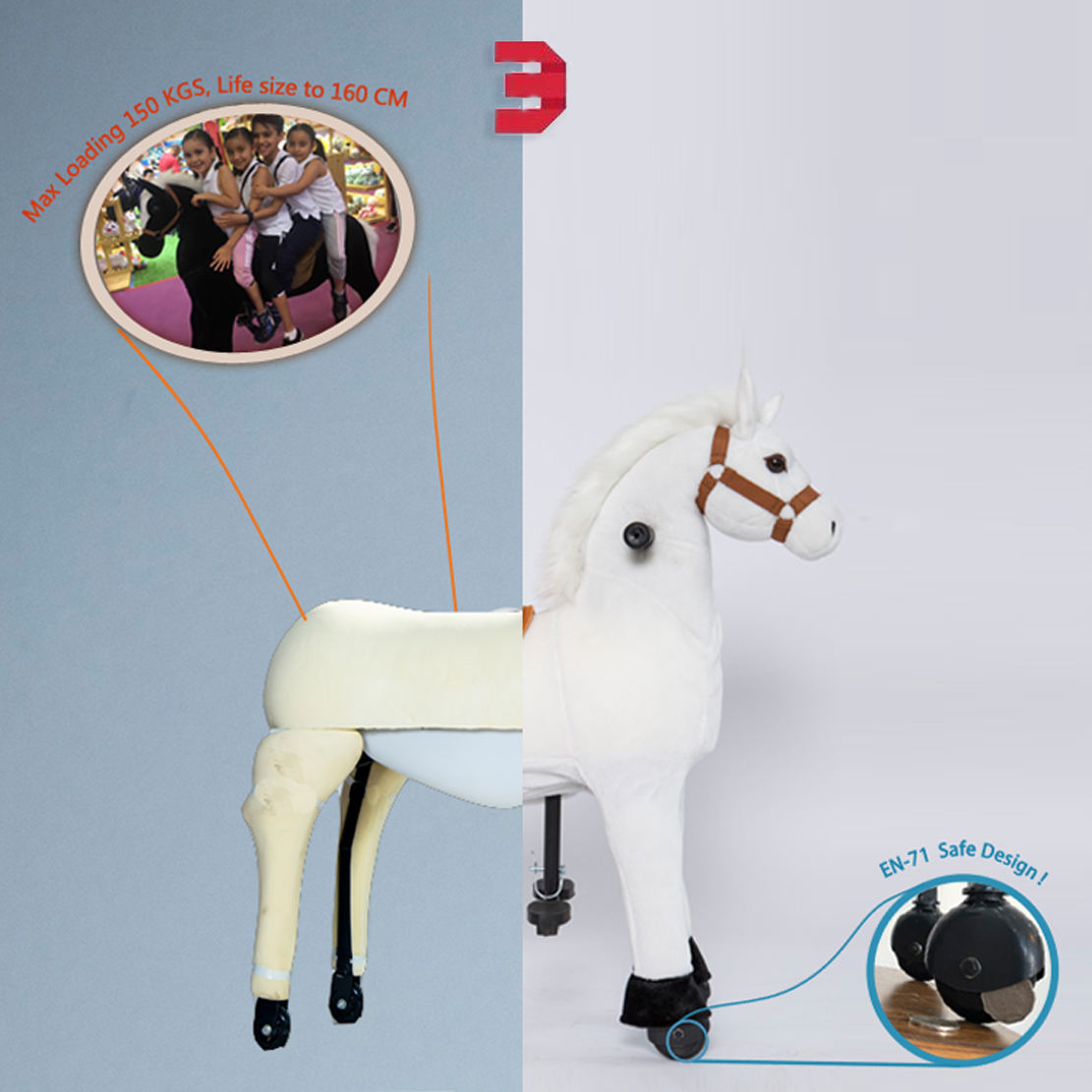 Rocking Horse Horse Scooter Kids Mechanical Animal Scooters Riding