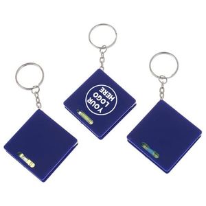 Bulk Square Tape Measure Keychain with Spirit Level Indicator Portable Pocket Measuring Tape Key Ring Multi Tool Unit - Product Image 1