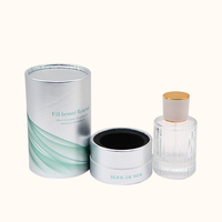 Flacon de parfum en verre cylindrique de 15 ml/30 ml/50 ml/100 ml avec boîte en tube de papier