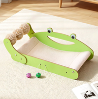 Lit pour chat combiné grand format avec griffoir inclinable, canapé anti-griffures - Jouet pour chat en forme de boule de chanvre