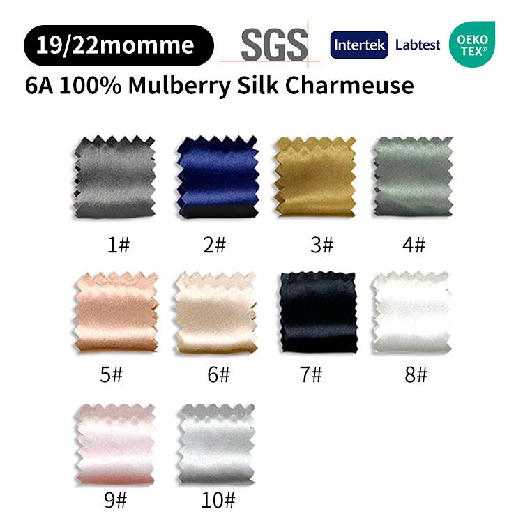 Tissu de soie brillant 19/22 mm, couleur unie