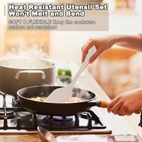Ensemble de 10 ustensiles de cuisine en silicone résistants à la chaleur, antiadhésifs, non toxiques, compatibles lave-vaisselle, spatule, cuillère, spatule ajourée
