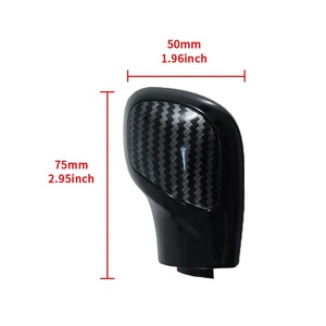 Pomo de Palanca de Cambios de Fibra de Carbono Negra Perforada con Revestimiento de Cuero, Personalizado para Reemplazo de Piezas Interiores de Automóviles - Product Image 2