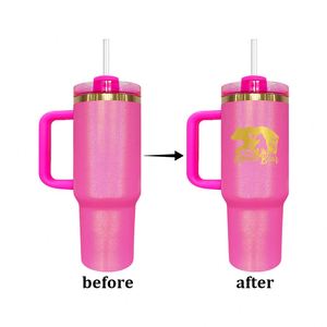 Gobelet en acier inoxydable personnalisé, plaqué or brillant, holographique, scintillant, gravé au laser, pour sublimation - Product Image 2