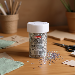 Glitter Decorativo Ilan 10G Colore Argento Paillettes da 3mm per Lavori Artigianali - Product Image 3