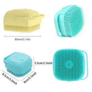 Pet Shampoo spazzola da bagno lenitivo massaggio pettine in gomma con manico ad anello regolabile per cani e gatti lunghi a pelo corto - Product Image 2