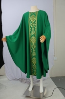 Chasuble de prêtre catholique avec motif doré, en polyester mat, faite à la main, utilisable toute l'année, options de couleurs personnalisées