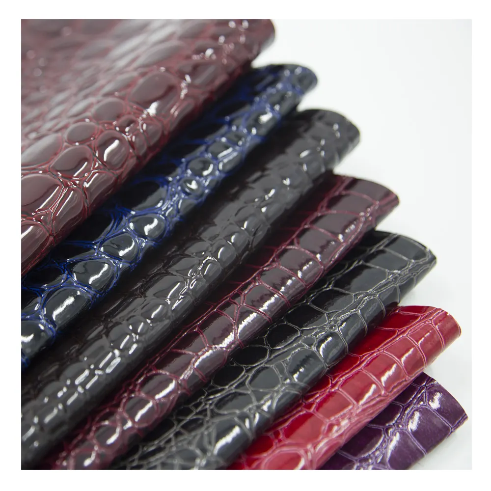 Pvc Fabric Designer PVC Leather Vinyl Synthetic Faux Crocodile Leather Skin Fabric Handbag Leather For Bags And Shoes