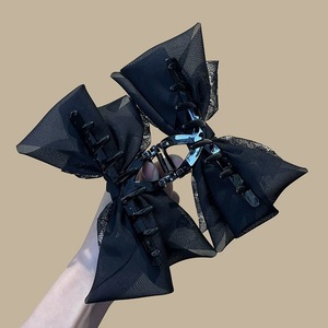 Korean Large Lace <b>Bow</b> <b>Clip</b> Elegant Fabric Shark Grip Wedding Daily Use Eco-Friendly Plastic Geometric Hair Accessories - Product Image 6