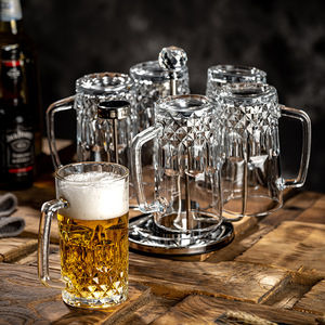 Grande poignée de chope à bière en verre de 500ml, verre à vin créatif transparent pour bar à eau, tasse, forme de canette de bière - Product Image 4