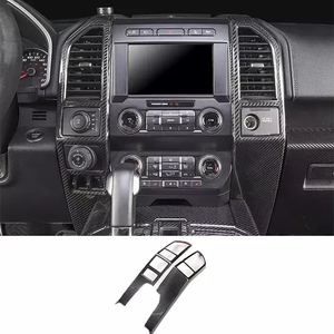 Panneau de tableau de bord en Fiber de carbone Console <span class=keywords><strong>centrale</strong></span> couvercle de ventilation pour Ford F-150 Pickup F150 Raptor Outlet Store - Product Image 1