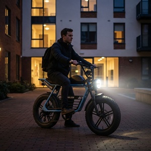<span class=keywords><strong>Bicicleta</strong></span> Eléctrica Estilo Moped con Llantas Gruesas de 20 Pulgadas, Batería de Litio de 48V 16Ah, <span class=keywords><strong>Bicicleta</strong></span> Urbana para Recorridos Diarios por el Campus y el Vecindario - Product Image 6