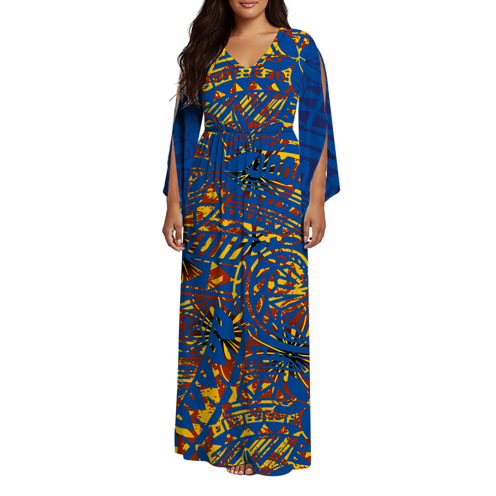 knee length dresses for ladies MB FASHION Elegant Long-Sleeve Maxi Dress with Pockets and Cowl Neck 4