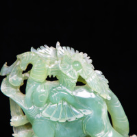 Sculpture d'intérieur Décoration de pièce Figurine d'animal en jade Xiuyan naturel Ornement Statues d'éléphant en jade Artisanat