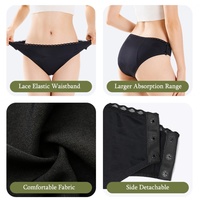 Culottes menstruelles hipster taille basse pour femmes, réutilisables, taille ajustable, respirantes, en coton biologique, anti-fuites, sans coutures, antibactériennes