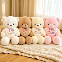 Divers Grands Ours en Peluche Mignons avec Cœur Brodé, Jouet Doux en Peluche, Poupée Ours, Cadeau Saint-Valentin Anniversaire pour Petite Amie