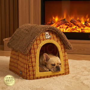 Großhandel Niedliche Plüsch Warme Indoor-Katzenhöhle Hundehütte für Kleine Hunde und Kätzchen, Faltbare Winter-Schlafhöhle - Product Image 4