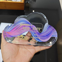 Plaque personnalisée en forme de nuage, trophée en cristal, récompense MH-FJ0081