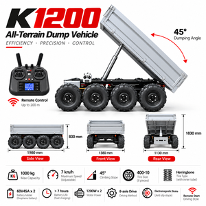Mini Dumper Elettrico Compatto con Telecomando, Veicolo da Trasporto Fuoristrada per Fattoria, Carrello Ribaltabile Idraulico per Serra - Product Image 6