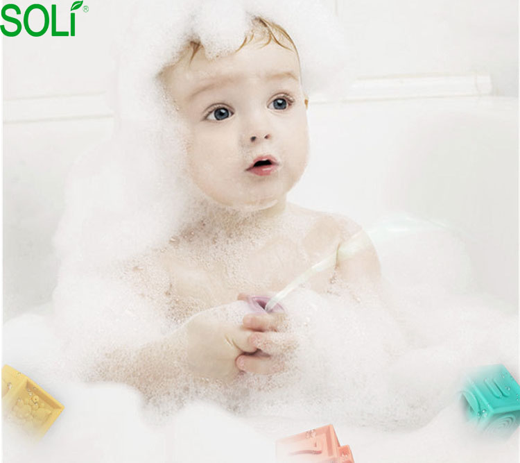 Мягкие резиновые строительные блоки, безопасный укус, Прорезыватель для зубов, развивающие игрушки