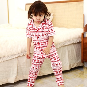 Pijamas navideños Familia Manga corta Dibujos animados Elk Print Pijamas Set Navidad Mujer Conjunto de ropa de dormir - Product Image 5