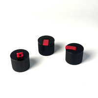 Bouchon à bec verseur côtelé noir mat rouge 28/415, bouchons de distribution en plastique de 28 mm pour bouteilles de produits chimiques