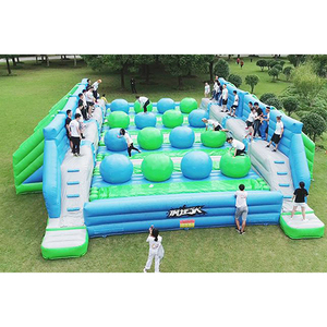 Lớn Bốn Làn Đường Cạnh Tranh Ngoài Trời Big Baller Quét Sạch Trò Chơi Thể Thao Inflatable Lau Sạch Cho Vui Và Lễ Hội - Product Image 1