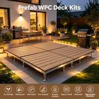 Kits de terrasses en bois composite WPC durables et anti-corrosion, planches de terrasse composites, revêtement de sol imperméable pour l'aménagement paysager extérieur
