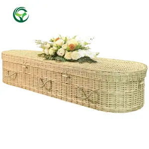 Ataúd de bambú natural tejido a mano, ataúd de bambú hecho a mano para adultos, cesta de tamaño personalizado competitivo, ataúdes ecológicos de China