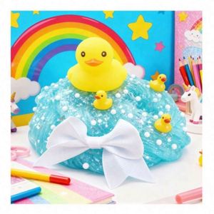 ชุดทำสไลม์นุ่มสีสันสดใสแบบ DIY ของเล่นน่ารัก เป็นมิตรกับสิ่งแวดล้อม ดินน้ำมันนุ่มฟู ขายส่งจากโรงงาน ของเล่นเสริมพัฒนาการสำหรับเด็ก - Product Image 1