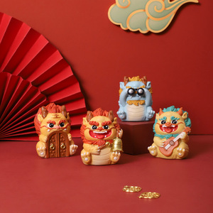 Statuetta Creativa in Resina a Forma di Leone Nafulong Longsheng Jiuzi Decorazione per Casa Regalo di Compleanno Scrivania Ufficio - Product Image 2
