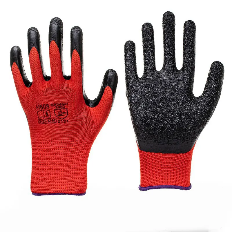 GLBZ014 Industrial heavy duty safety hand latex wholesale construction rubber garden gloves   protective gear working gloves