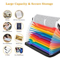 12 Carpeta de archivos expansible ignífuga de tamaño A5 multicolor, organizador de documentos recubierto de silicona que no pica, bolsa de etiquetas de Color A4