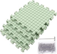 Tapis de blocage extra épais pour le tricot avec des grilles Tapis de blocage avec des grilles et des cercles radiaux pour les courbes