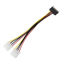 Divisor de Alimentación Dual Molex SATA de 4 Pines Macho a Doble IDE de 4 Pines Hembra para Extensión de Fuente de Alimentación de Disco Duro