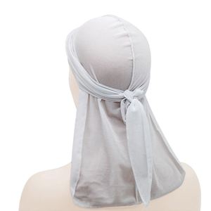 En gros, Turban musulman pour hommes en velours de soie de qualité supérieure, style chapeau de pirate à longue queue, bonnet ondulé et bandeaux, personnalisable avec logo - Product Image 5