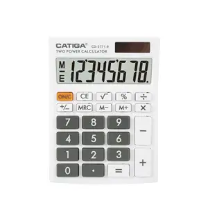 Calculadora de negocios de 8 dígitos, tecla grande, pantalla grande, LCD grande, tecla colorida, calculadora solar CATIGA, calculadora electrónica de escritorio