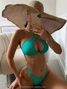 FYA63 맞춤형 디자인 여성 메탈릭 마이크로 비키니 브라질 세트 도매 수영복 - Product Image 4