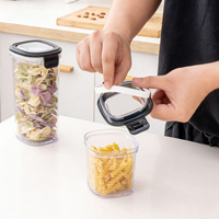 Bocaux de conservation de cuisine en plastique moulé par injection, grands, transparents, durables, carrés, avec couvercle à charnière multifonction