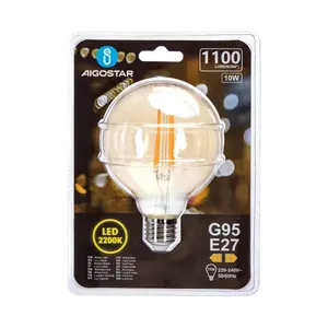 Ampoule LED à filament mbar g95 e27 10w, idéale pour créer des ambiances chaleureuses et conviviales à l'intérieur et à l'extérieur. - Product Image 3