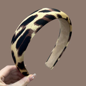 عصابة رأس إسفنجية بنمط الريموتلاند الرجعي، بتصميم الفهد الأنيق والرائع، إكسسوار شعر بسيط بنقشة الفهد - Product Image 4