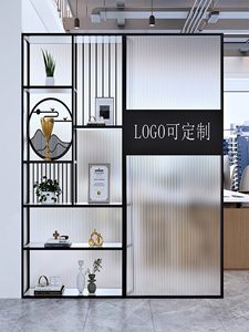 Mampara de Hierro Forjado para Oficina de Estilo Art Deco, Pantalla de Vidrio Changhong, Vitrina Multifuncional y Duradera - Product Image 2