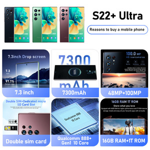ลดราคาสินค้าตัวอย่าง S22Ultra 16GB+<span class=keywords><strong>512GB</strong></span> Android13 7.3" สมาร์ทโฟนปลดล็อคแท้ รองรับซิมคู่ โทรศัพท์มือถือ OEM หน้าจอ AMOLED แบบดิจิตอล - Product Image 2