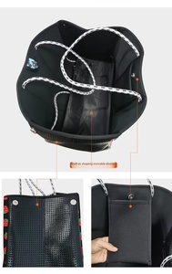 <span class=keywords><strong>Sac</strong></span> de plage isotherme portable grand format personnalisé, imperméable, avec doublure ouverte en néoprène perforé, pour <span class=keywords><strong>femme</strong></span>, idéal pour les voyages, la gym et le shopping - Product Image 3