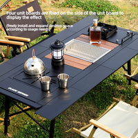Table pliante en alliage d'aluminium IGT 5Unit pour le camping en plein air, table semi-automatique pour faire bouillir du thé, préparer des repas légers et faire du barbecue en même temps