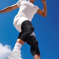 Manchons de compression pour le genou Soulagement de la douleur Double bandes de silicone antidérapantes Attelle de genou confortable, respirante et personnalisée